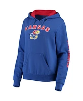 Women's Colosseum Royal Kansas Jayhawks Loud and Proud Pullover Hoodie