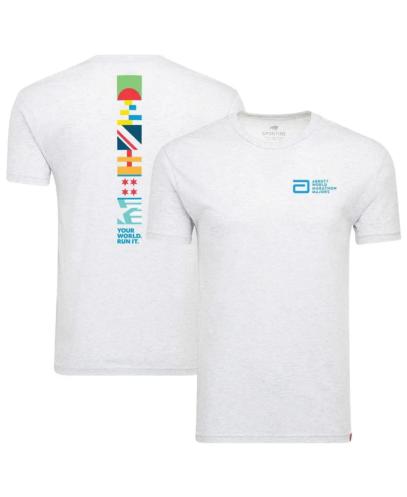 Men's and Women's Sportiqe White World Marathon Majors Comfy Tri-Blend T-shirt