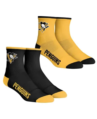 Men's Rock 'Em Socks Pittsburgh Penguins Core Team 2-Pack Quarter Length Sock Set