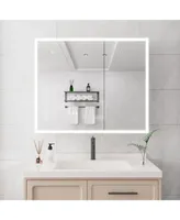 Simplie Fun Bathroom Medicine Cabinet With Lights, 36 30 Inch Led Medicine Cabinet With Mirror, Double