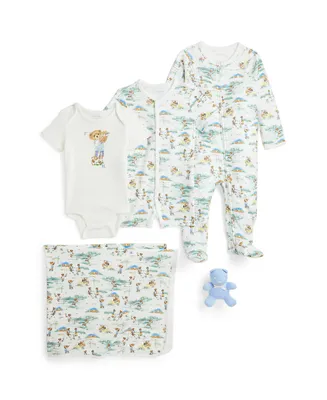 Polo Ralph Lauren Baby Boys Bear Cotton Gift Set, 5 Piece