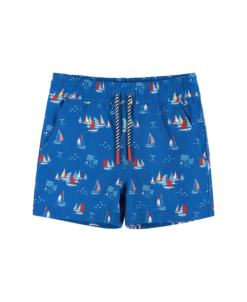 Andy & Evan Little Boys Toddler/Child Sailboat Print Boardshort