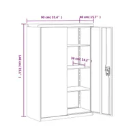 Office Cabinet 35.4"x15.7"x55.1" Steel Gray