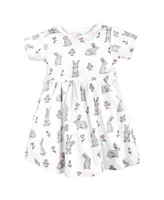 Hudson Baby Toddler Girls Hudson Cotton Dresses, Bunny Floral