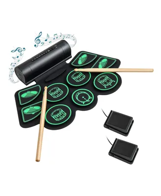 Sugift Electronic Drum Set with 2 Build-in Stereo Speakers for Kids