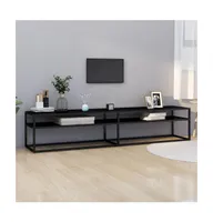 Tv Stand Black 78.7"x15.7"x15.9" Tempered Glass