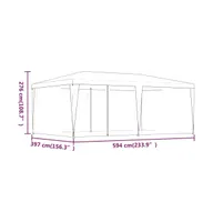 vidaXL Party Tent with 6 Mesh Sidewalls Green Hdpe