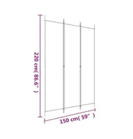 3-Panel Room Divider 59.1"x86.6" Fabric