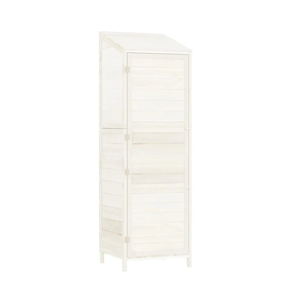 Garden Shed White 21.7"x20.5"x68.7" Solid Wood Fir