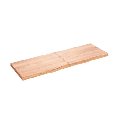 Wall Shelf Light Brown 70.9"x23.6"x(0.8"-2.4") Treated Solid Wood Oak