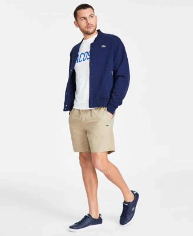 Lacoste Mens Varsity Jacket Logo Crewnck T Shirt Shorts