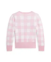 Polo Ralph Lauren Toddler and Little Girls Gingham Cotton Cardigan Sweater