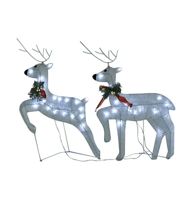 Christmas Reindeers 2 pcs White 40 LEDs
