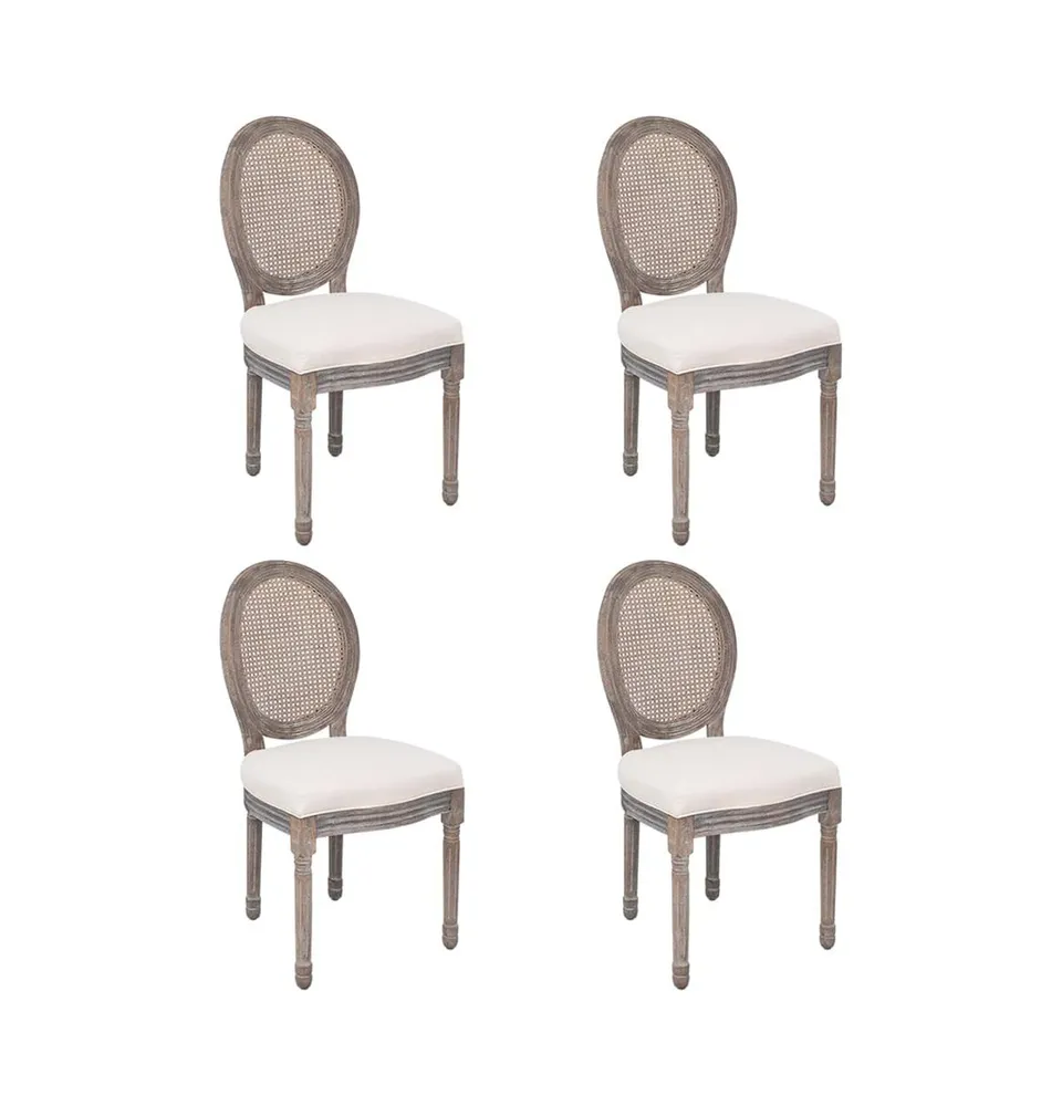 Dining Chairs pcs Cream Fabric