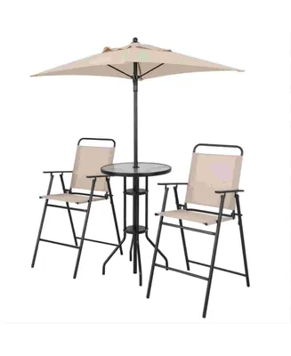 Sugift 4 Pieces Outdoor Bar Set with Umbrella