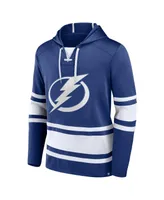 Men's Fanatics Blue Tampa Bay Lightning Puck Deep Lace-Up Pullover Hoodie