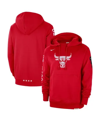 Men's Nike Red Distressed Chicago Bulls 2023/24 City Edition Courtside Standard Issue Pullover Hoodie