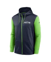 Men's Nike College Navy Seattle Seahawks Performance Full-Zip Hoodie