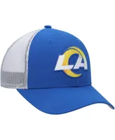 Big Boys '47 Brand Royal, White Los Angeles Rams Adjustable Trucker Hat