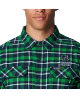 Men's Columbia Green Notre Dame Fighting Irish Flare Gun Flannel Long Sleeve Shirt