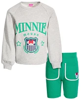 Disney Toddler & Little Girls Minnie Mouse Sweatshirt Shorts, 2 Piece Set