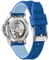 Bulova Women's Automatic Marine Star Blue Silicone Strap Watch 35mm