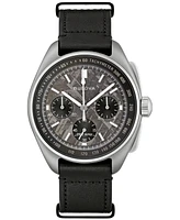 Bulova Men's Chronograph Lunar Pilot Meteorite Black Leather Strap Watch 44mm - Limited Edition