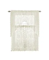 Kate Aurora Shabby Living Lena Floral Lace Complete Kitchen Curtain Tier & Swag Set