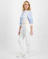 Style & Co Petite High-Rise Natural Straight-Leg Jeans, Short, Created for Macy's