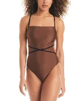 Sanctuary Women's Twice As Nice Wrap Tie One Piece Swimsuit