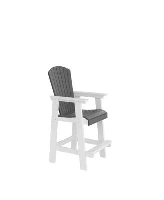 Simplie Fun Hdpe Bar Chair, White + Gray, Set Of 2