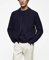 Mango Men's Zipped Knit Cardigan