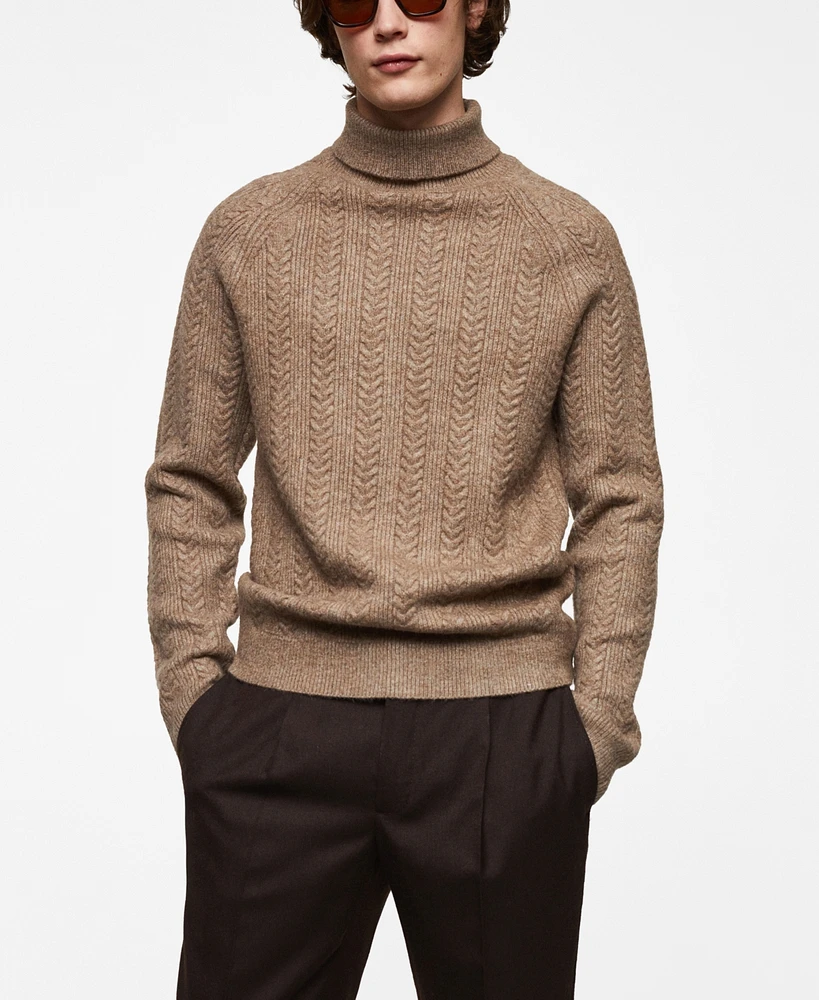 Mango Men's Twisted Turtleneck Sweater