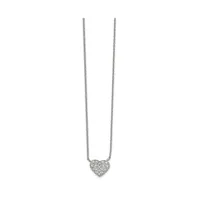 Chisel Cz Heart 17 inch Cable Chain Necklace