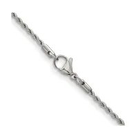 Chisel Stainless Steel Polished Rope Chain Necklace