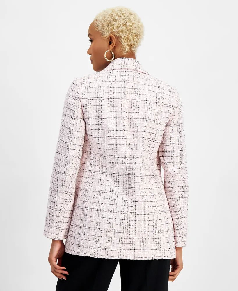 Bar Iii Women's Tweed Open-Front Blazer, Created for Macy's