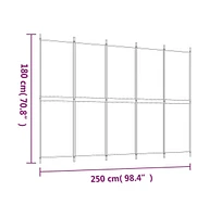 vidaXL 5-Panel Room Divider 98.4"x70.9" Fabric