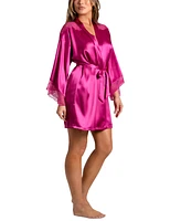 Linea Donatella Women's Ayanna Satin Lace-Trim Robe