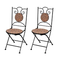 vidaXL Folding Bistro Chairs 2 pcs Ceramic Terracotta