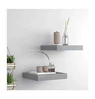 vidaXL Floating Wall Shelves pcs Gray 9.1"x9.3"x1.5" Mdf