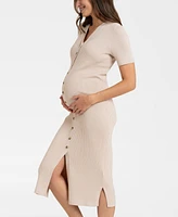 Seraphine Women's Maternity Rib Knit and Nursing Dress