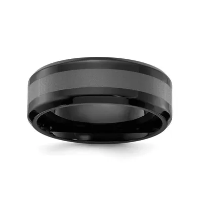Chisel Stainless Steel Brushed Ip-plated Band Ring