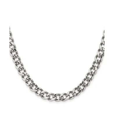 Chisel Stainless Steel 7.5mm Curb Chain Necklace