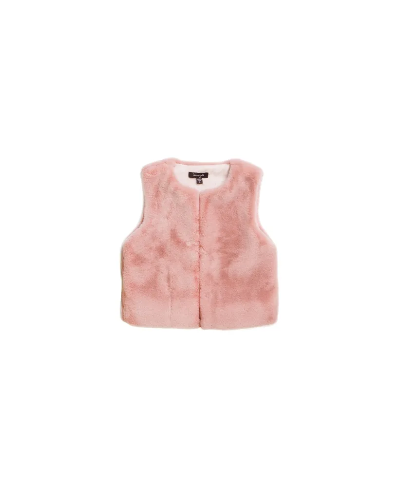 Girls Pink Faux Fur Jacket, Imoga