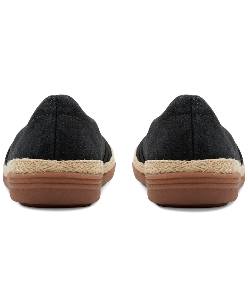 Clarks Women's Elaina Petal Woven-Vamp Jute-Trim Flats