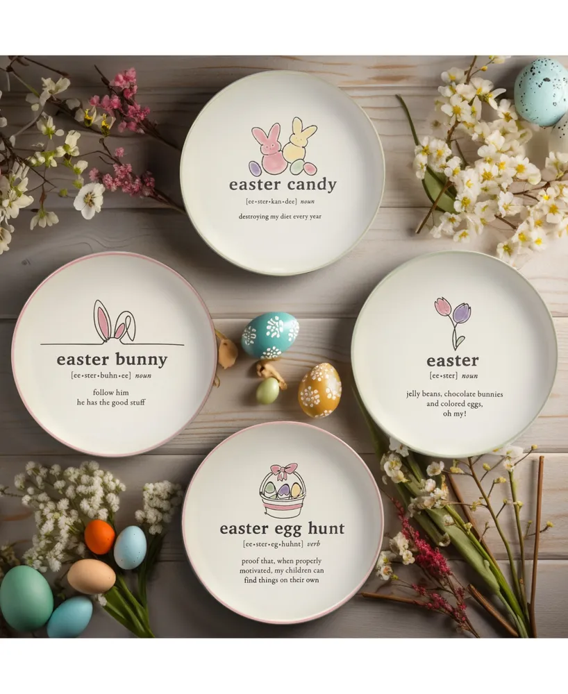 Certified International Easter Words Canape Plates, Set of 4