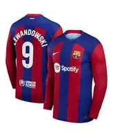 Men's Nike Robert Lewandowski Royal Barcelona 2023/24 Home Replica Long Sleeve Jersey