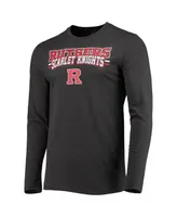 Men's Concepts Sport Scarlet, Heathered Charcoal Distressed Rutgers Scarlet Knights Meter Long Sleeve T-shirt and Pants Sleep Set