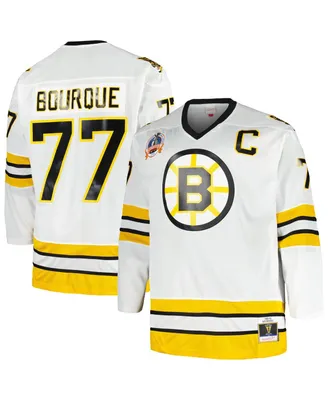 Men's Mitchell & Ness Ray Bourque White Boston Bruins Big and Tall Captain Patch Blue Line Player Jersey