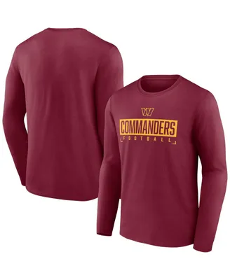 Men's Fanatics Burgundy Washington Commanders Big and Tall Wordmark Long Sleeve T-shirt
